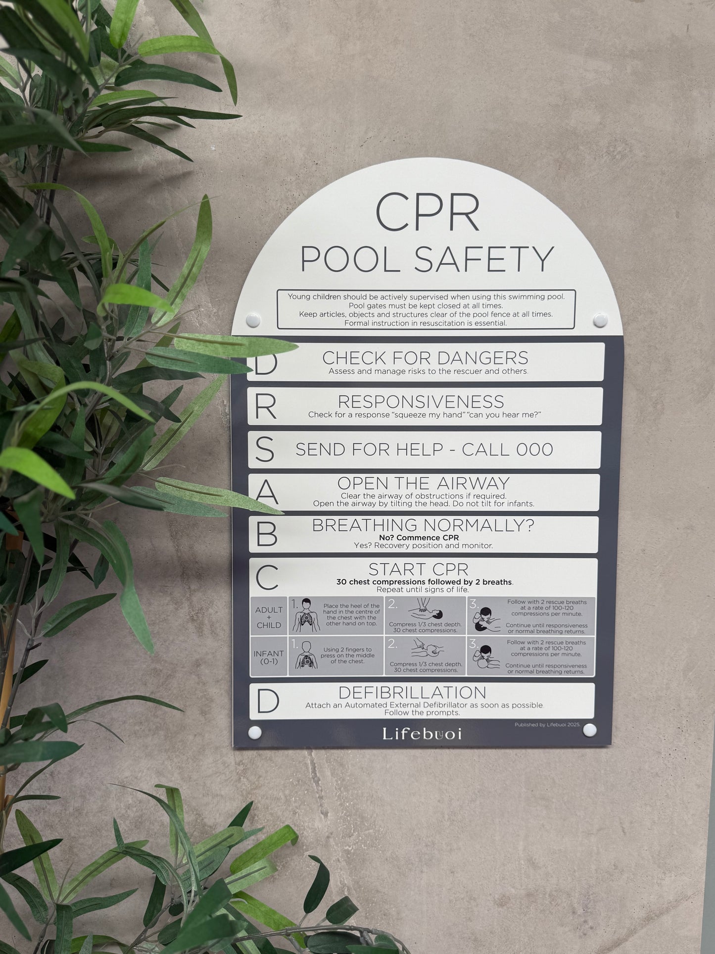 Arch CPR Sign - Slate - National Compliance