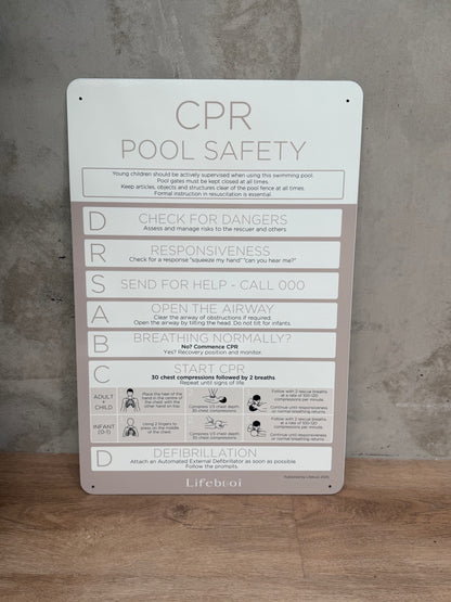Rectangle CPR Sign - Taupe - National Compliance