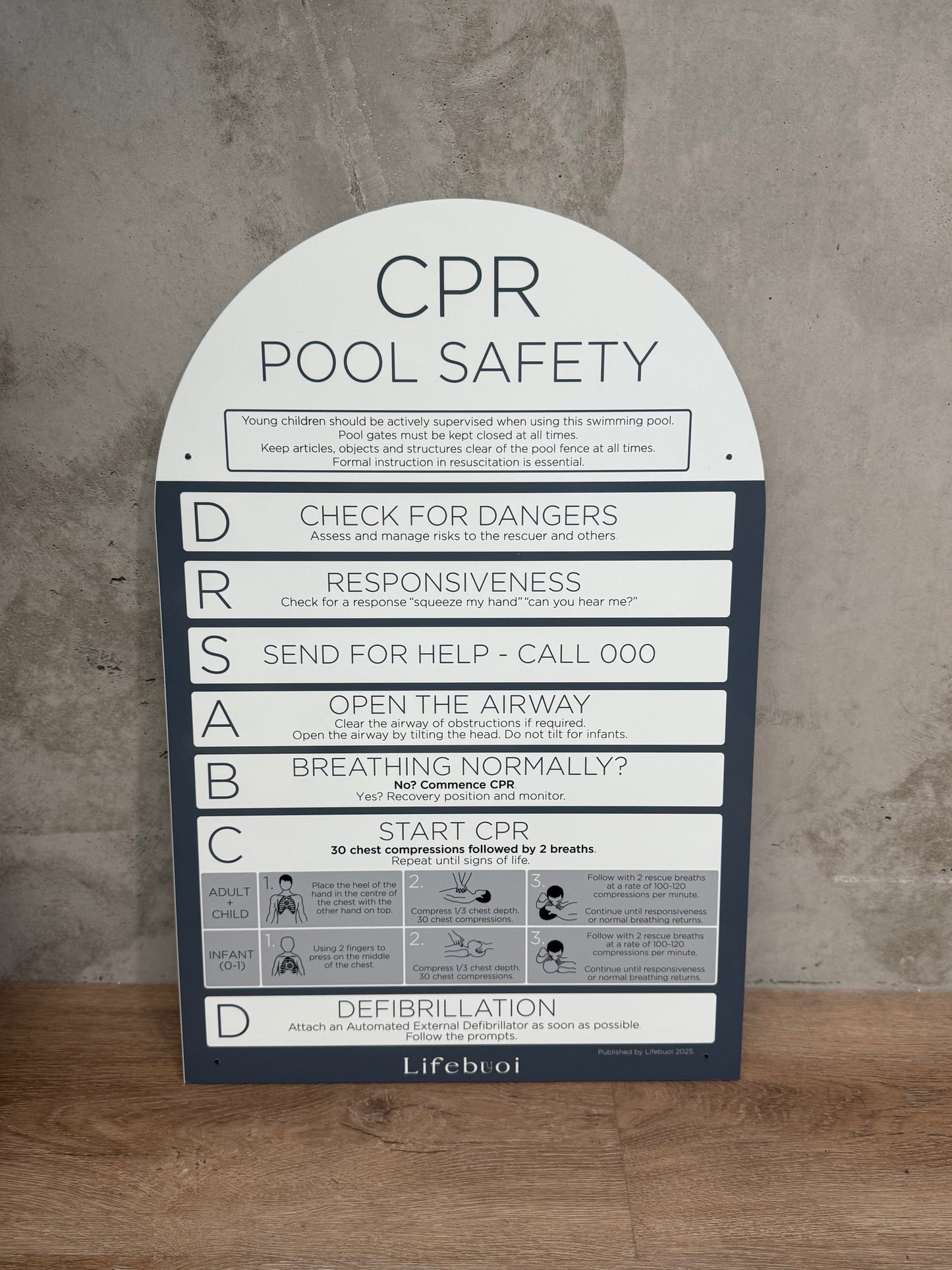 Arch CPR Sign - Slate - National Compliance