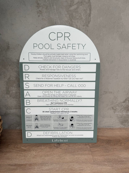 Arch CPR Sign - Eucalyptus - National Compliance