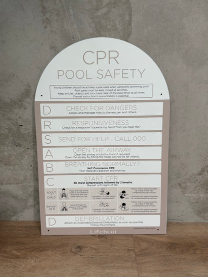 Arch CPR Sign - Taupe - National Compliance